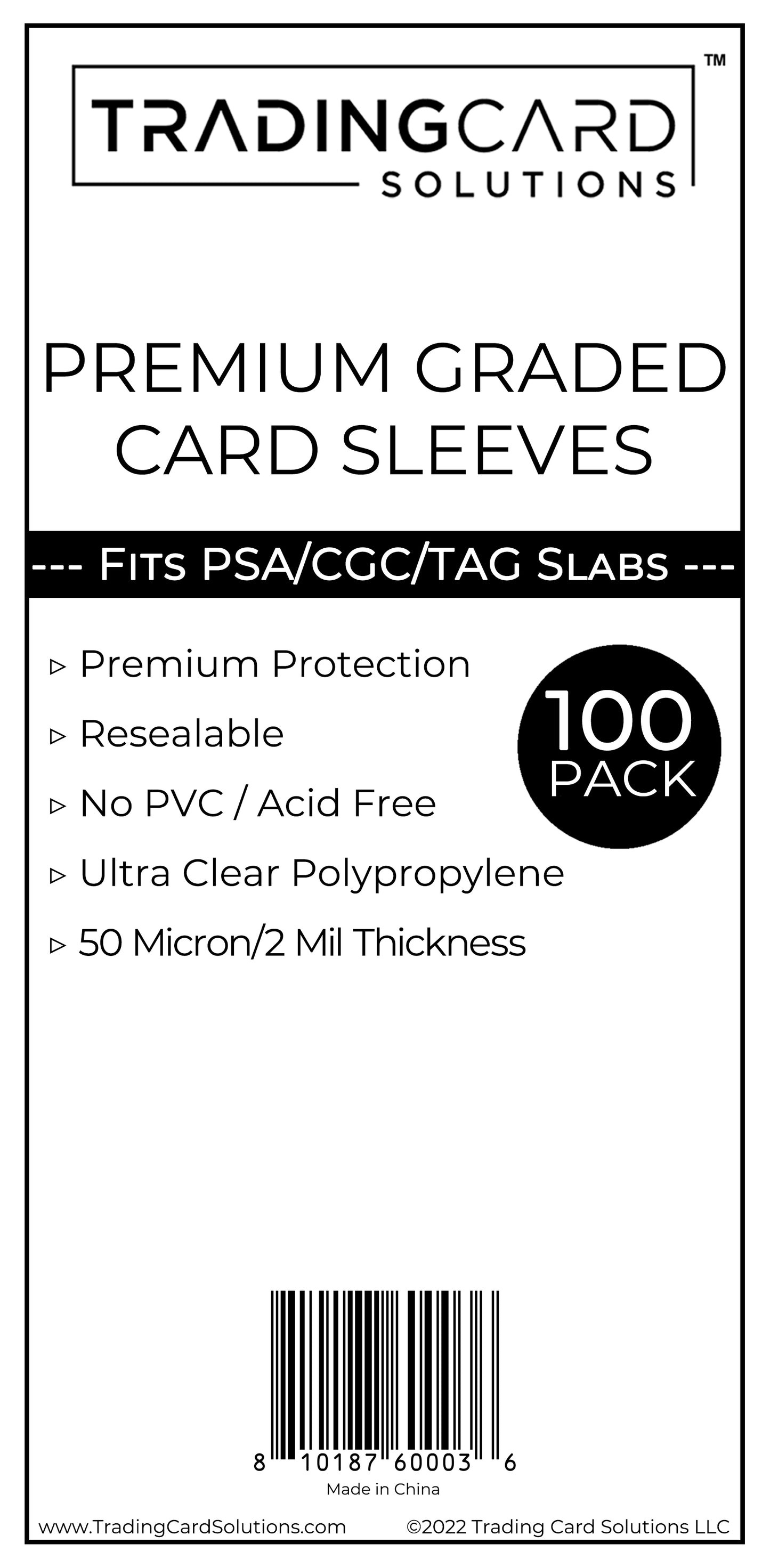 Graded Card Slab Sleeves (PSA/TAG/CGC)
