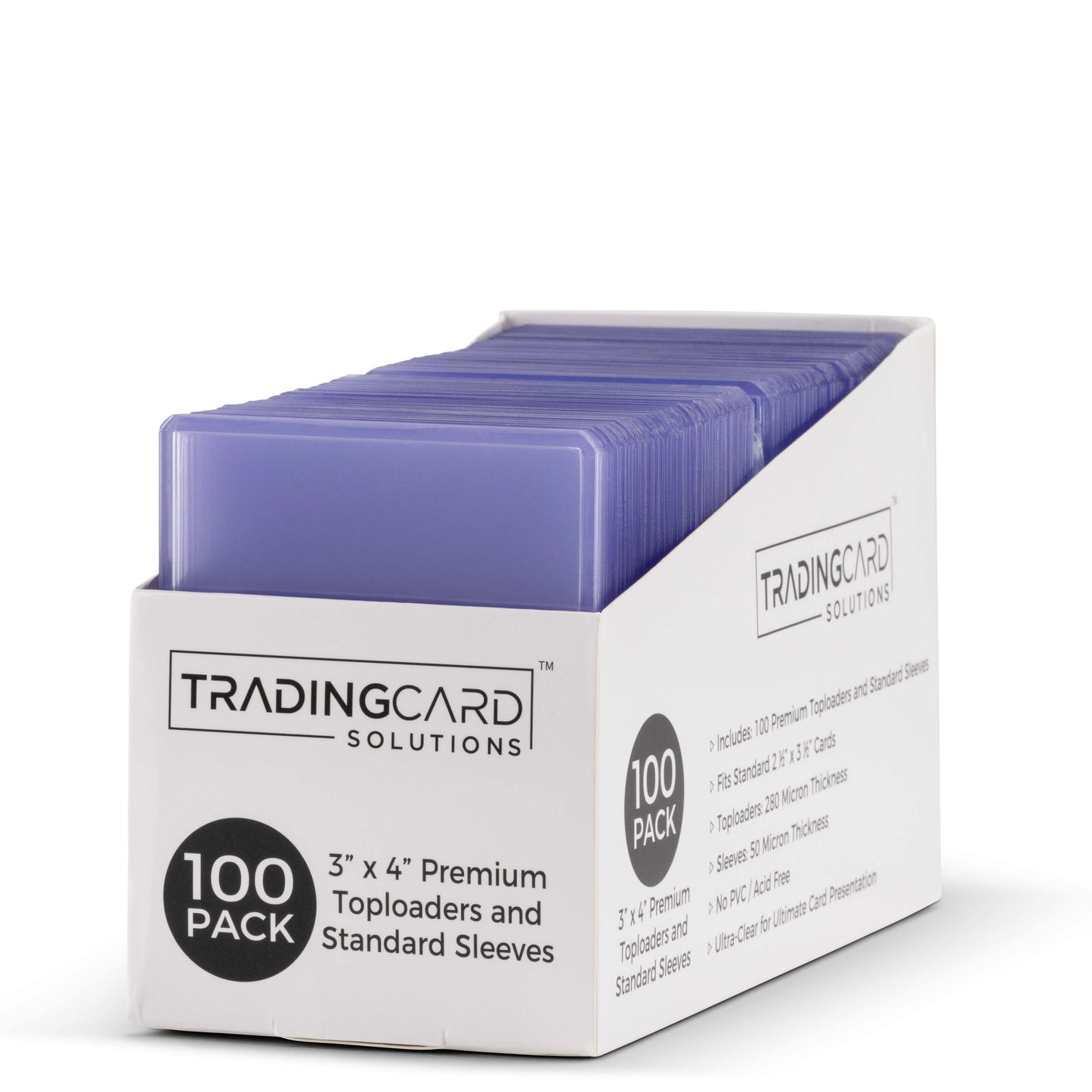 3" x 4" Premium Toploaders (100 Pack w/ 100 Soft Sleeves)