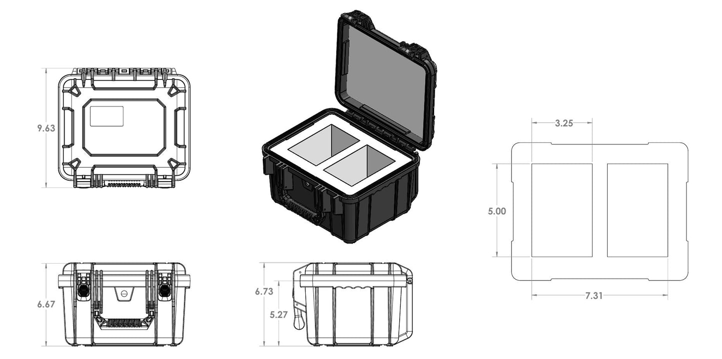 Waterproof Slab Carry Case - Medium - Made in the USA
