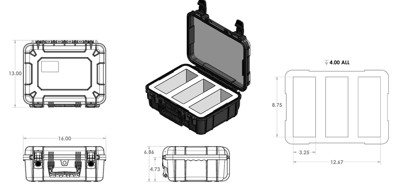 Waterproof Slab Carry Case - Large - Made in the USA