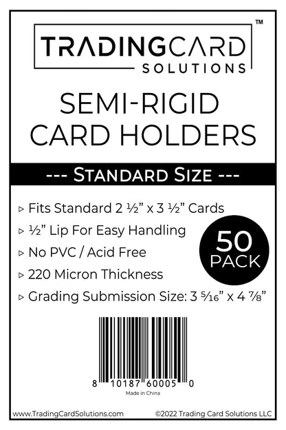 Premium Semi-Rigid Card Holders 50 Pack