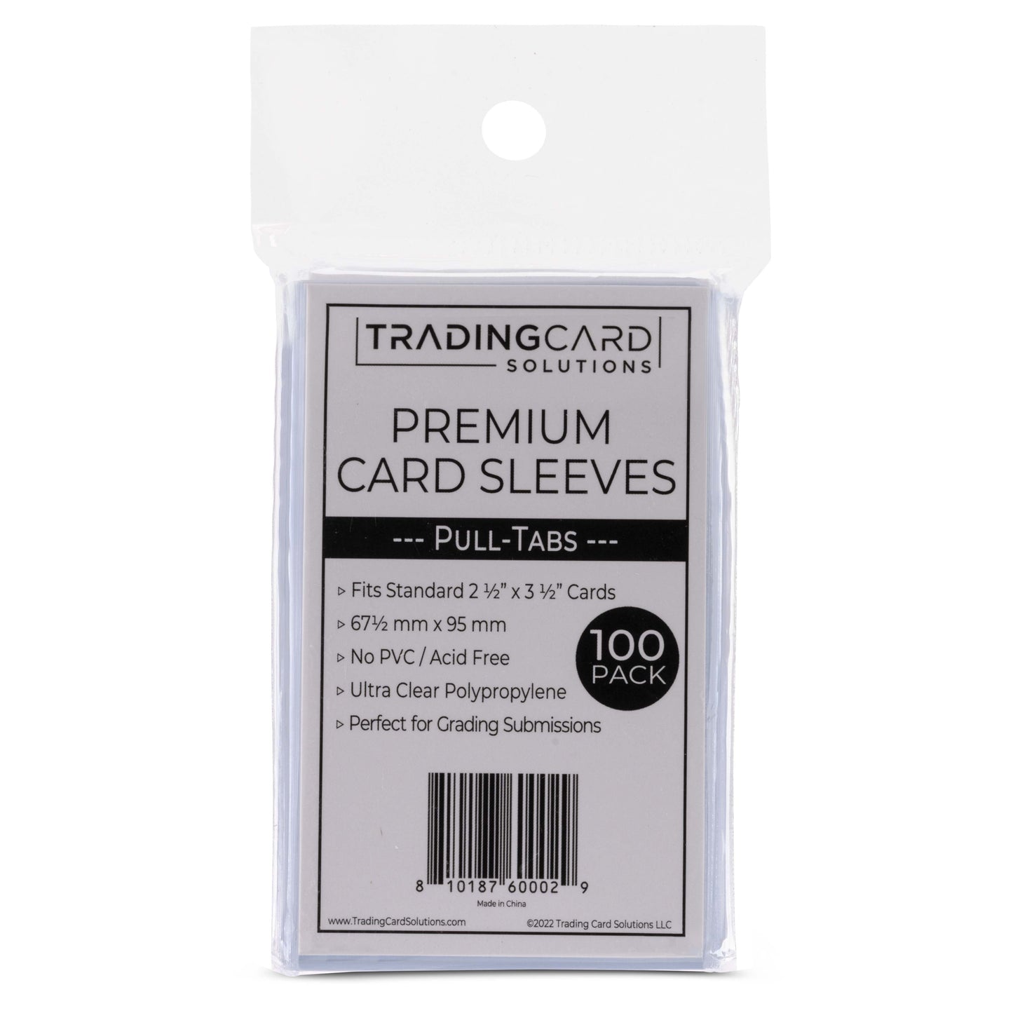 Premium Card Sleeves with 20mm Pull Tabs - Clear (100 Count)